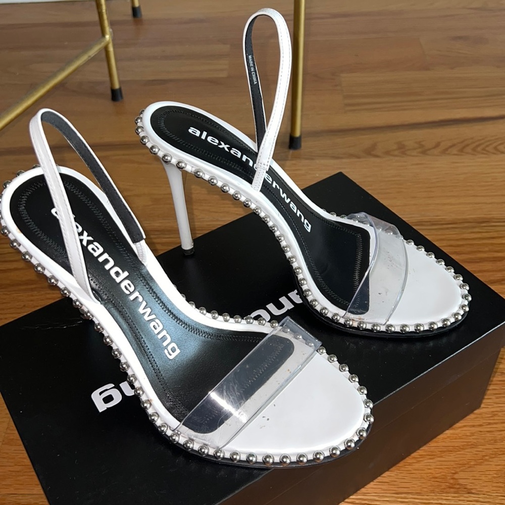 Alexander Wang Nova Studded sling Back sandal.